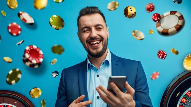 Pengguna mengakses bowo77 dengan smartphone di lokasi perkotaan Indonesia